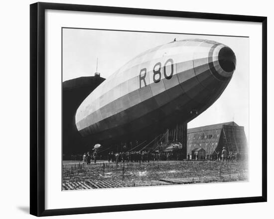 The R80 Airship Being Launched from Its Shed, July 1920-null-Framed Photographic Print