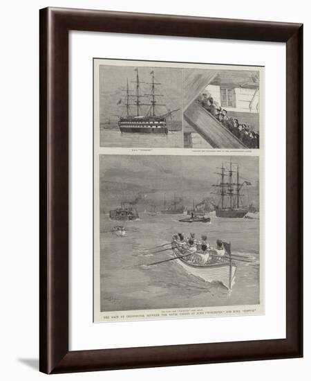 The Race at Greenhithe Between the Naval Cadets of HMS Worcester and HMS Conway-Joseph Nash-Framed Giclee Print