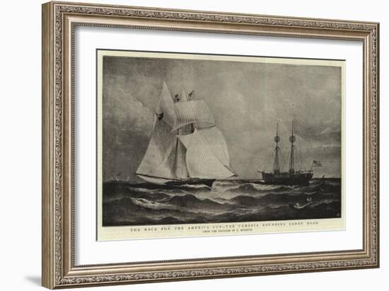 The Race for the America Cup, the Cambria Rounding Sandy Hook-Charles Ricketts-Framed Giclee Print