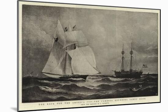 The Race for the America Cup, the Cambria Rounding Sandy Hook-Charles Ricketts-Mounted Giclee Print