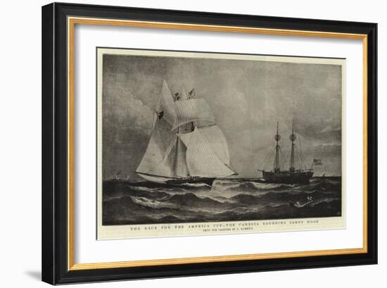 The Race for the America Cup, the Cambria Rounding Sandy Hook-Charles Ricketts-Framed Giclee Print