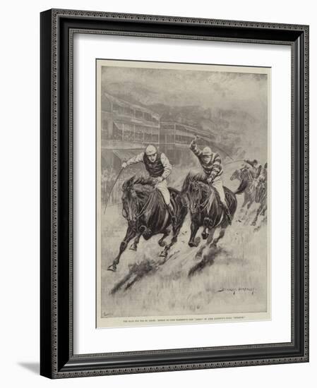 The Race for the St Leger, Defeat of Lord Rosebery's Colt Ladas by Lord Alington's Filly Throstle-Stanley Berkeley-Framed Giclee Print