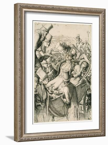 The Race Meeting, or the Gambler, 1853 (Pen and Black Ink on Off-White Paper)-John Everett Millais-Framed Giclee Print