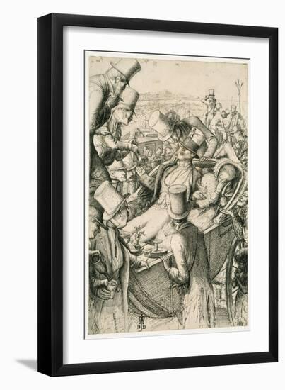 The Race Meeting, or the Gambler, 1853 (Pen and Black Ink on Off-White Paper)-John Everett Millais-Framed Giclee Print