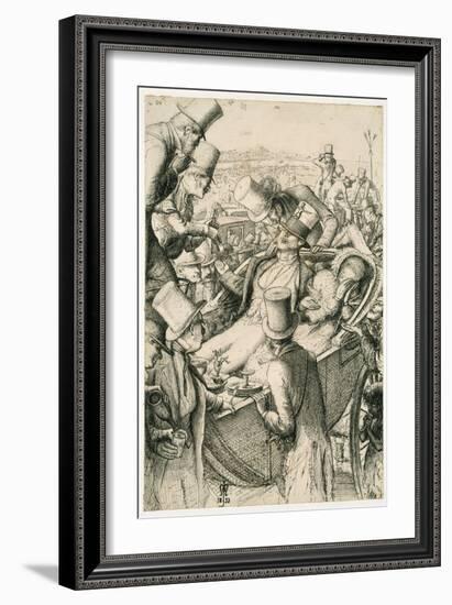 The Race Meeting, or the Gambler, 1853 (Pen and Black Ink on Off-White Paper)-John Everett Millais-Framed Giclee Print