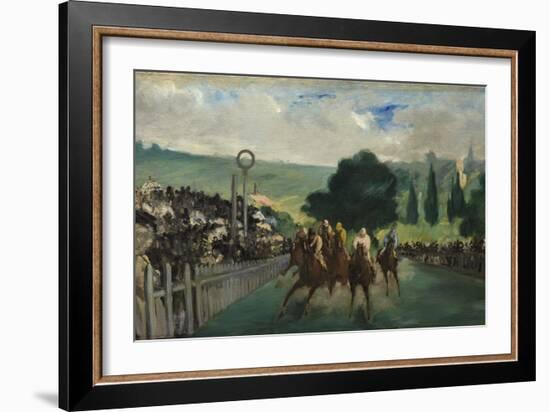 The Races at Longchamp, 1866-Edouard Manet-Framed Giclee Print