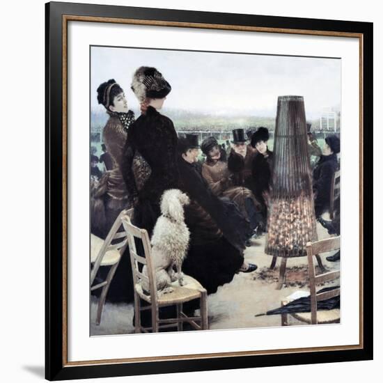 The Races in the Bois De Boulogne. by the Stove (Le Corse Al Bois De Boulogne. Accanto Alla Stufa)-Giuseppe De Nittis-Framed Giclee Print