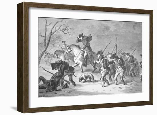 The Ragged and Defeated Continental Army Marching to Encampment at Valley Forge, Winter of 1777-78-null-Framed Giclee Print