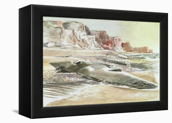 The Raider on the Shore, 1940 (W/C with Black Crayon and Brown Pastel on Paper)-Paul Nash-Framed Premier Image Canvas