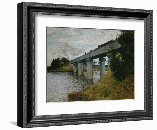 The Railroad Bridge at Argenteuil-Claude Monet-Framed Giclee Print