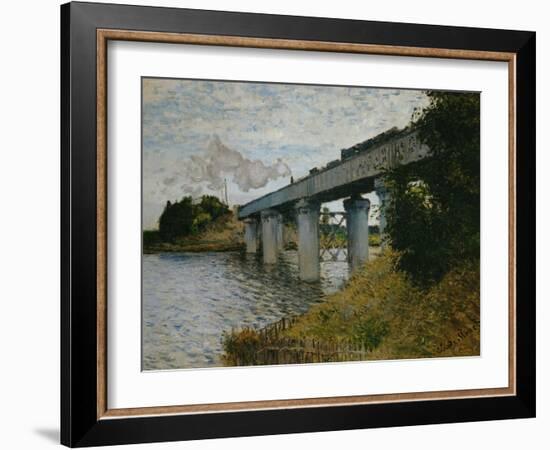 The Railroad Bridge at Argenteuil-Claude Monet-Framed Giclee Print