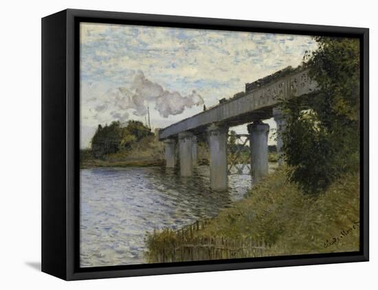 The Railroad Bridge in Argenteuil, 1873-1874-Claude Monet-Framed Premier Image Canvas