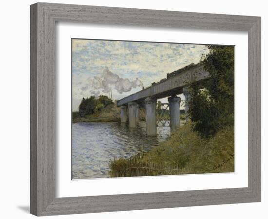 The Railroad Bridge in Argenteuil, 1873-1874-Claude Monet-Framed Giclee Print