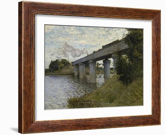 The Railroad Bridge in Argenteuil, 1873-1874-Claude Monet-Framed Giclee Print