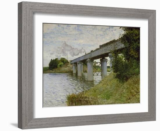 The Railway Bridge at Argenteuil, about 1873/74-Claude Monet-Framed Giclee Print