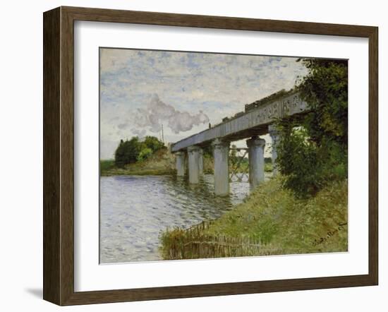 The Railway Bridge at Argenteuil, about 1873/74-Claude Monet-Framed Giclee Print