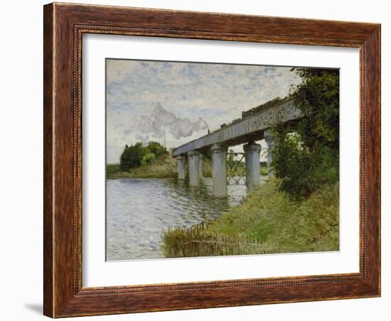 The Railway Bridge at Argenteuil, about 1873/74-Claude Monet-Framed Giclee Print