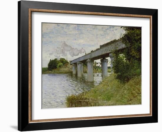 The Railway Bridge at Argenteuil, about 1873/74-Claude Monet-Framed Giclee Print