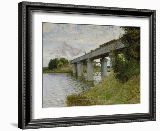 The Railway Bridge at Argenteuil, about 1873/74-Claude Monet-Framed Giclee Print