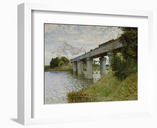 The Railway Bridge at Argenteuil, about 1873/74-Claude Monet-Framed Giclee Print