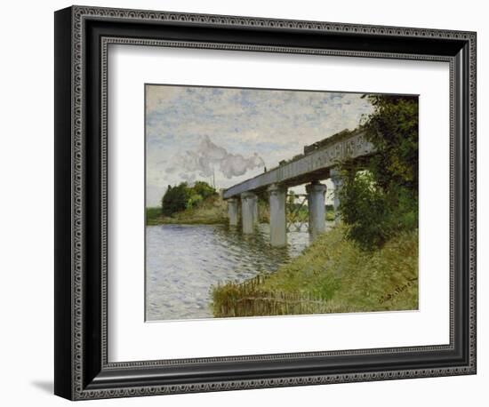 The Railway Bridge at Argenteuil, about 1873/74-Claude Monet-Framed Giclee Print