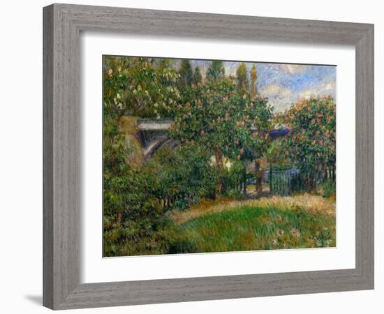 The Railway Bridge at Chatou, 1881-Pierre-Auguste Renoir-Framed Giclee Print