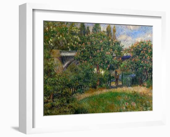 The Railway Bridge at Chatou, 1881-Pierre-Auguste Renoir-Framed Giclee Print