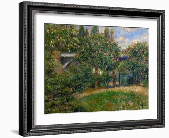 The Railway Bridge at Chatou, 1881-Pierre-Auguste Renoir-Framed Giclee Print