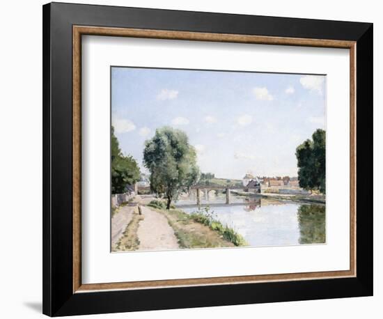 The Railway Bridge, Pontoise, C.1873-Camille Pissarro-Framed Giclee Print