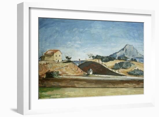 The Railway Cutting, about 1870-Paul Cézanne-Framed Giclee Print