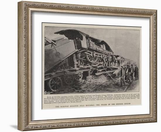 The Railway Disaster Near Brussels, the Wreck of the Express Engine-null-Framed Giclee Print