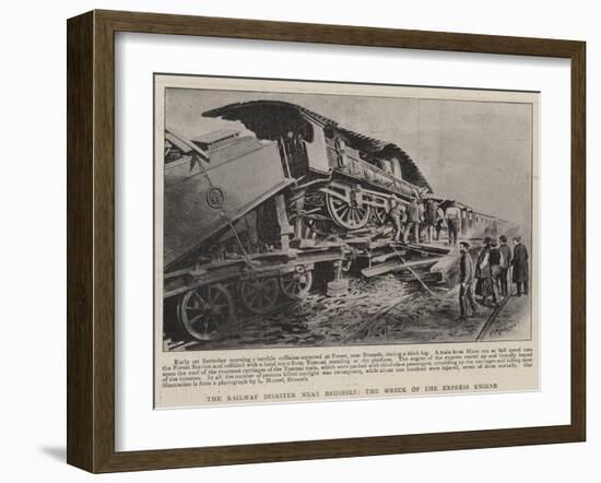 The Railway Disaster Near Brussels, the Wreck of the Express Engine-null-Framed Giclee Print