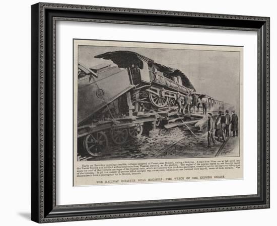 The Railway Disaster Near Brussels, the Wreck of the Express Engine-null-Framed Giclee Print