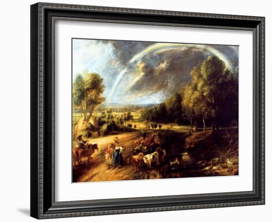 The Rainbow Landscape, C.1636 (Oil on Canvas)-Peter Paul Rubens-Framed Giclee Print