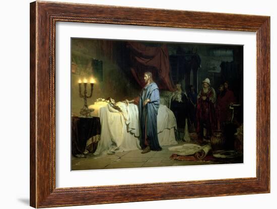 The Raising of Jairus's Daughter, 1871-Ilya Efimovich Repin-Framed Giclee Print