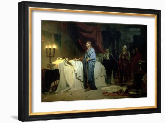 The Raising of Jairus's Daughter, 1871-Ilya Efimovich Repin-Framed Giclee Print