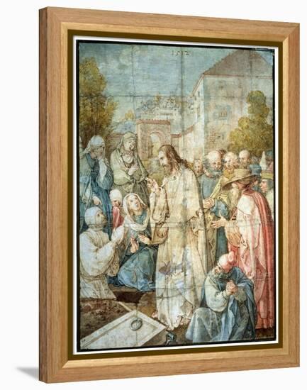 'The Raising of Lazarus', 1512-Albrecht Durer-Framed Premier Image Canvas