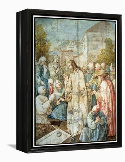 'The Raising of Lazarus', 1512-Albrecht Durer-Framed Premier Image Canvas