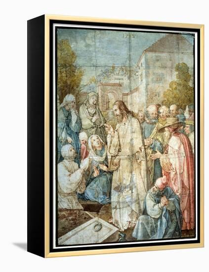 'The Raising of Lazarus', 1512-Albrecht Durer-Framed Premier Image Canvas