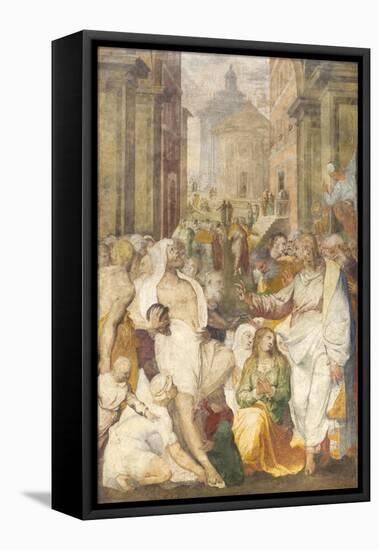 The Raising of Lazarus, 1538-40-Perino Del Vaga-Framed Premier Image Canvas