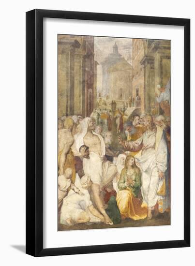 The Raising of Lazarus, 1538-40-Perino Del Vaga-Framed Giclee Print