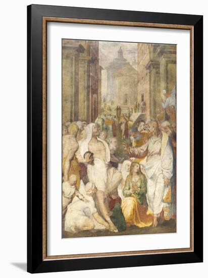 The Raising of Lazarus, 1538-40-Perino Del Vaga-Framed Giclee Print