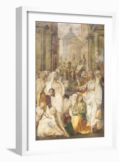 The Raising of Lazarus, 1538-40-Perino Del Vaga-Framed Giclee Print