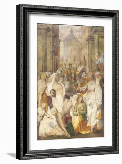 The Raising of Lazarus, 1538-40-Perino Del Vaga-Framed Giclee Print