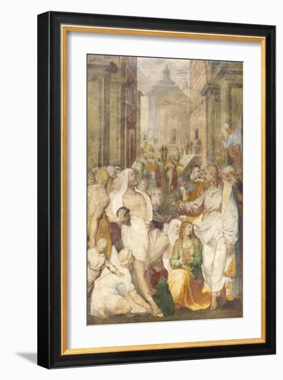 The Raising of Lazarus, 1538-40-Perino Del Vaga-Framed Giclee Print