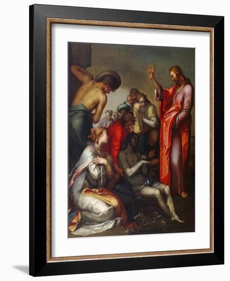 The Raising of Lazarus, 1600-05 (Oil on Canvas)-Abraham Bloemaert-Framed Giclee Print