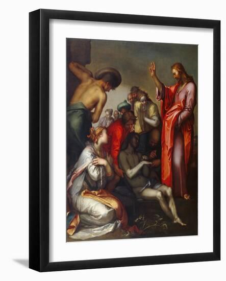 The Raising of Lazarus, 1600-05 (Oil on Canvas)-Abraham Bloemaert-Framed Giclee Print
