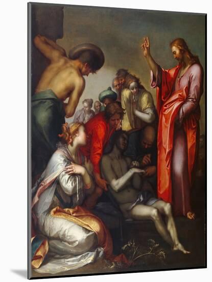 The Raising of Lazarus, 1600-05 (Oil on Canvas)-Abraham Bloemaert-Mounted Giclee Print