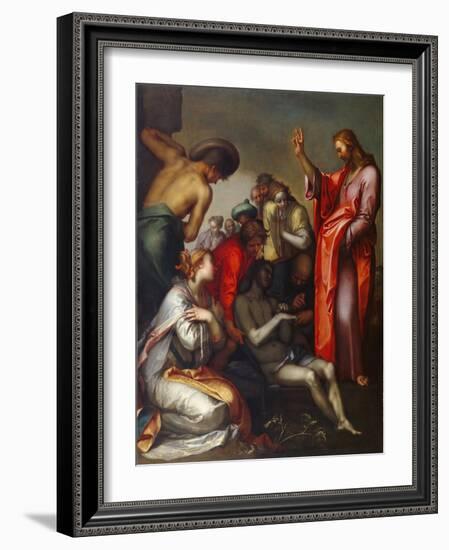 The Raising of Lazarus, 1600-05 (Oil on Canvas)-Abraham Bloemaert-Framed Giclee Print