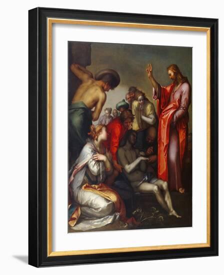 The Raising of Lazarus, 1600-05 (Oil on Canvas)-Abraham Bloemaert-Framed Giclee Print